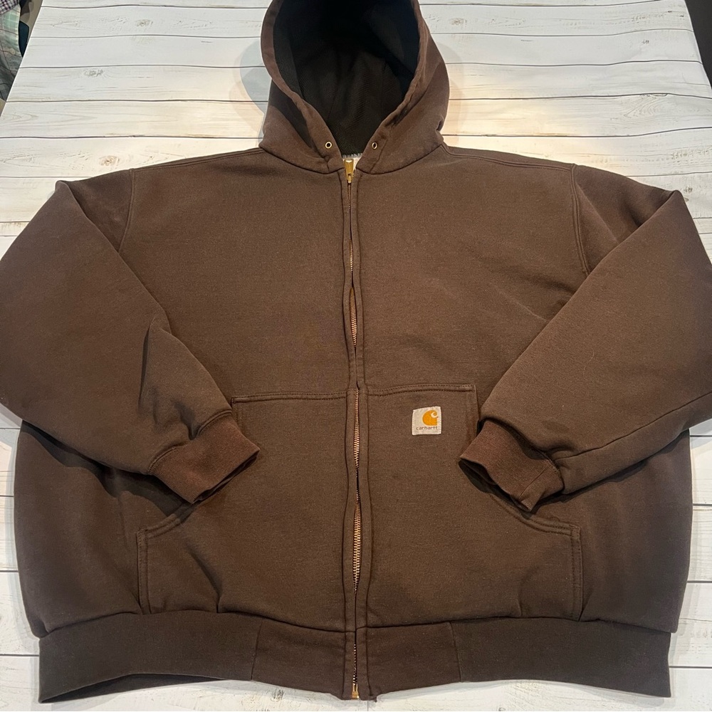 Carhartt Men's Brown Hoodie Y2K No size tag looks 2XL